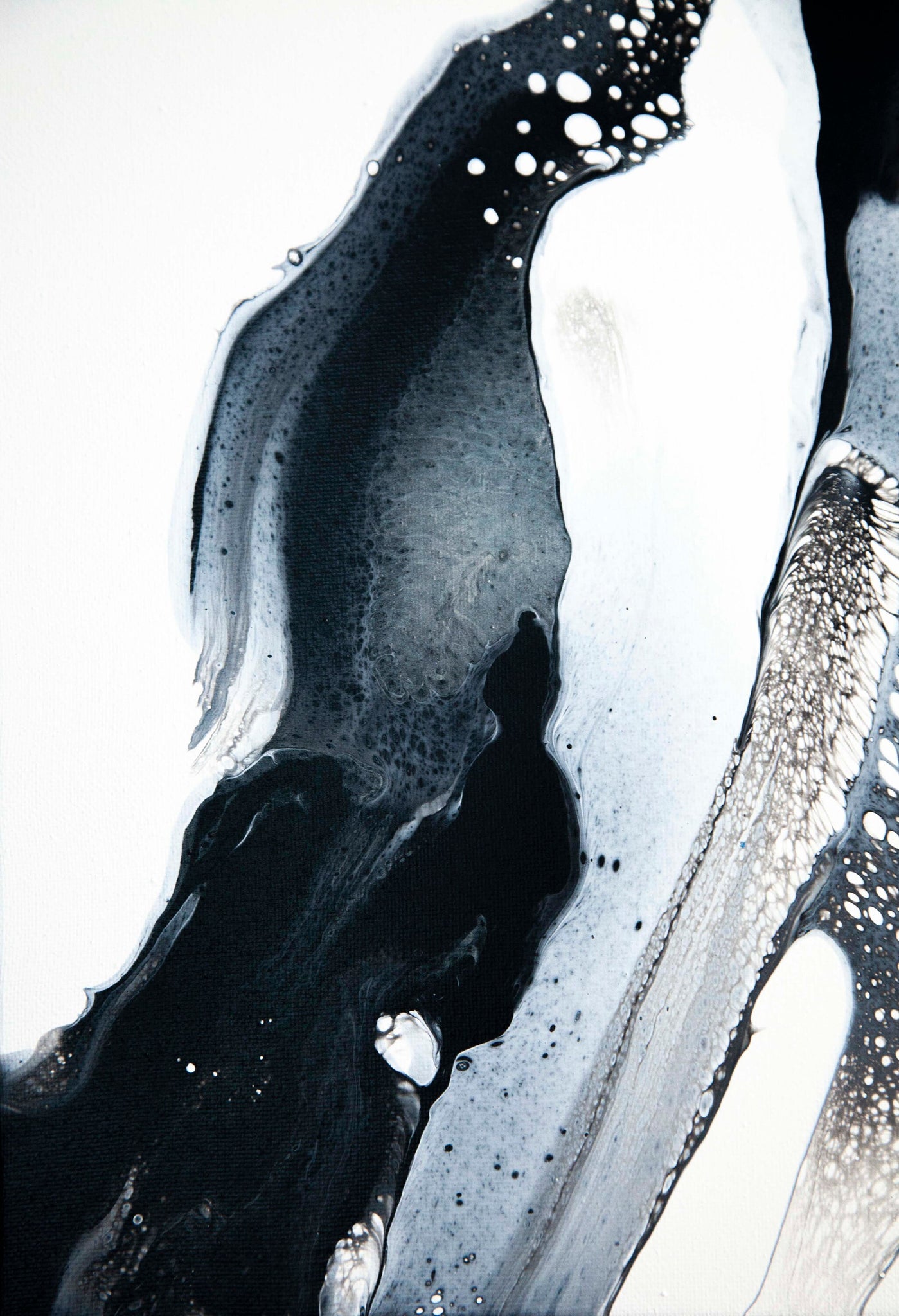 812) Simply BEAUTIFUL Black & White painting ~ Acrylic pouring with Split  cup ~ Beginners Fluid art 